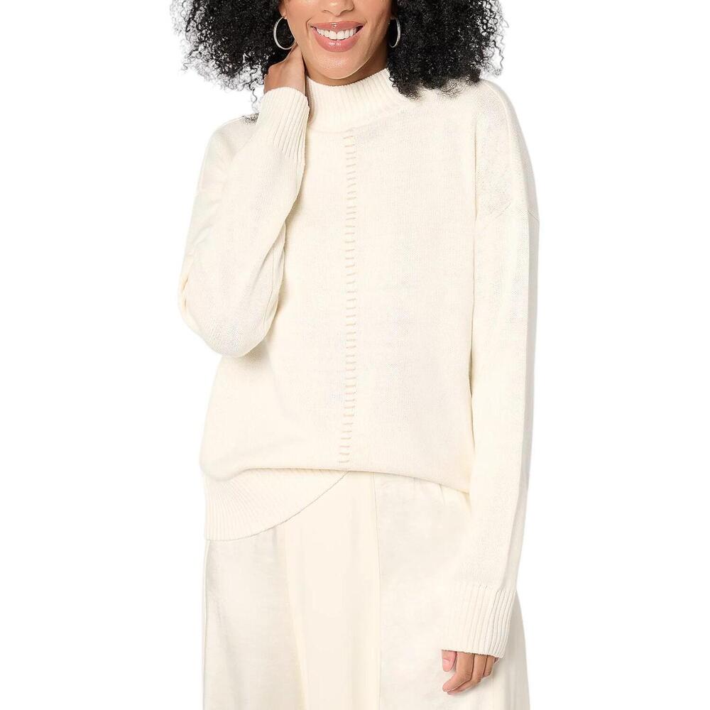 Peace Love World Women's SolidorSplit Color Mock Neck Sweater Pristine - Regular - Picture 1 of 1